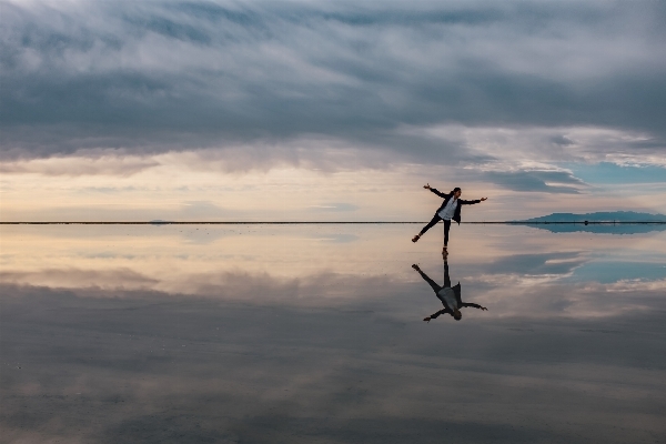 Sea horizon person wing Photo