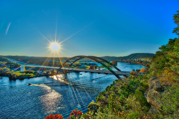 Meer küste horizont brücke Foto