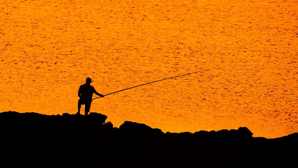 Meer horizont silhouette sonne