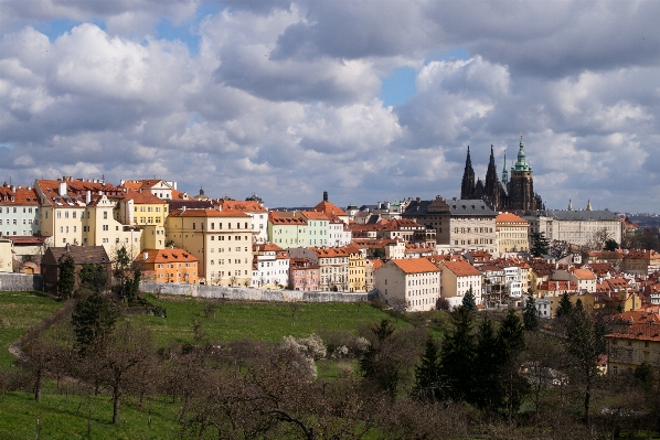 Skyline cloudy hill town Photo