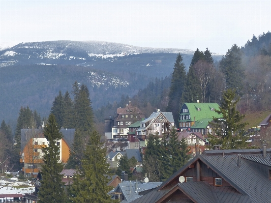 Mountain winter town range Photo