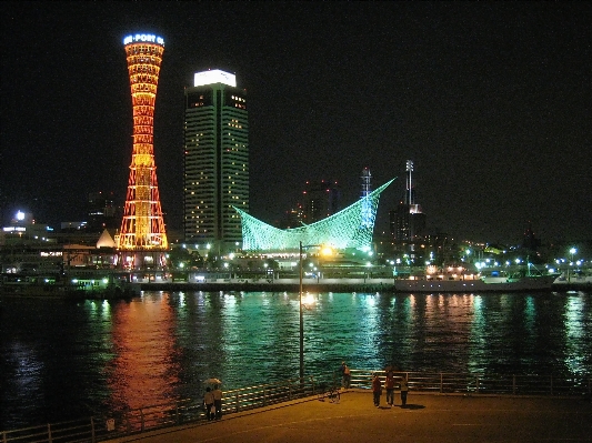 Light bridge skyline night Photo