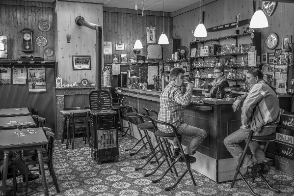 Cafe black and white atmosphere village Photo