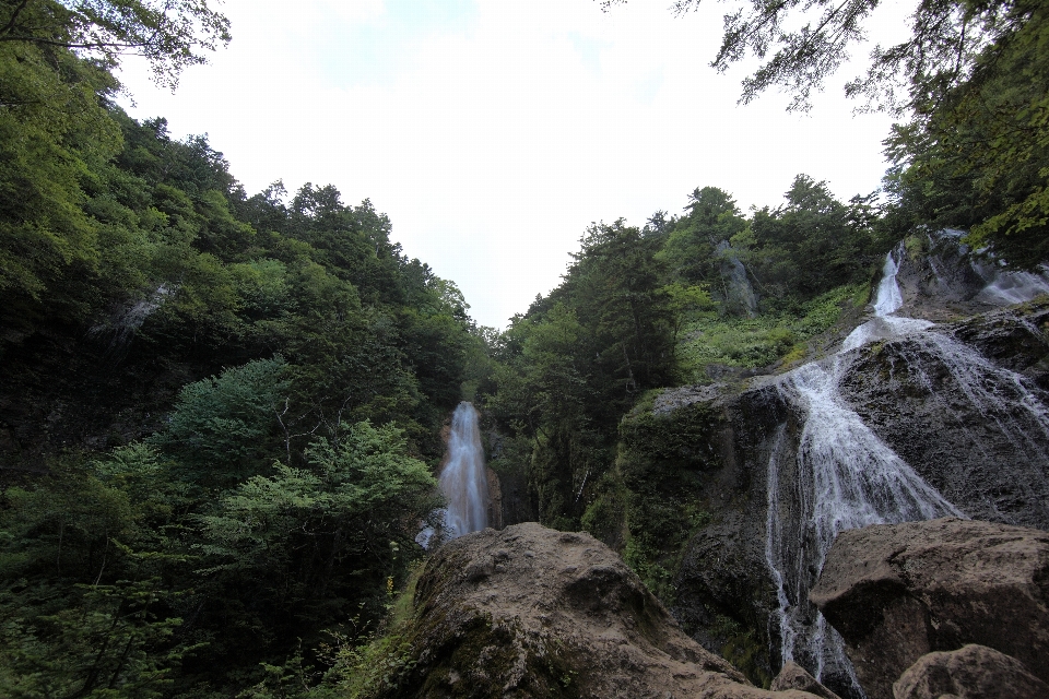 Waterfall valley formation cliff