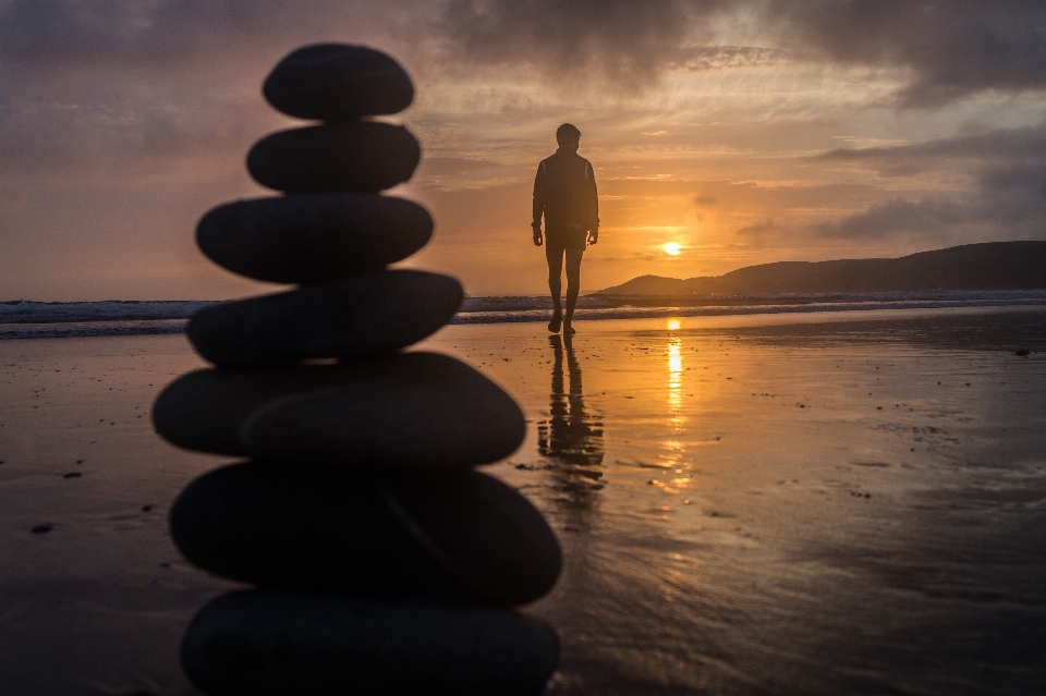 Man beach sea coast