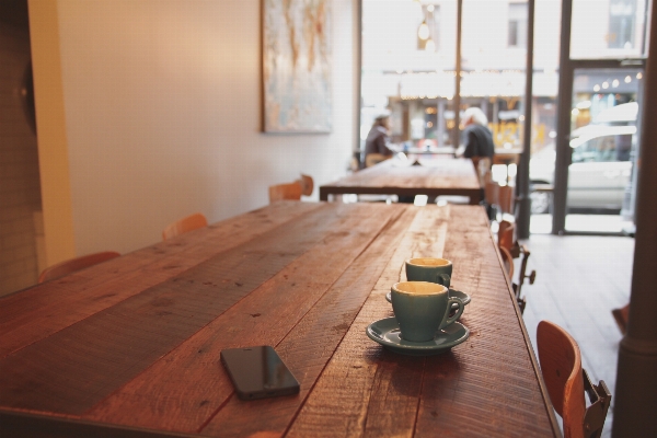 Iphone table cafe coffee shop Photo