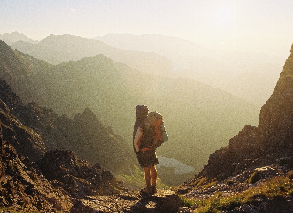 Wilderness walking person mountain