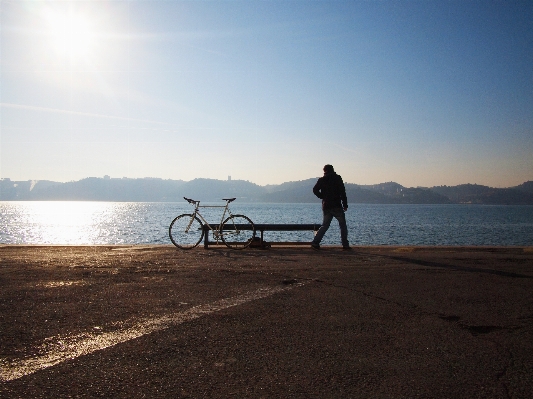 Man beach sea coast Photo