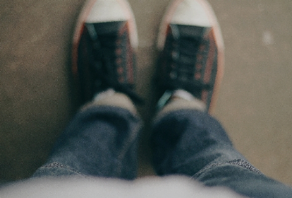 Hand shoe white feet Photo