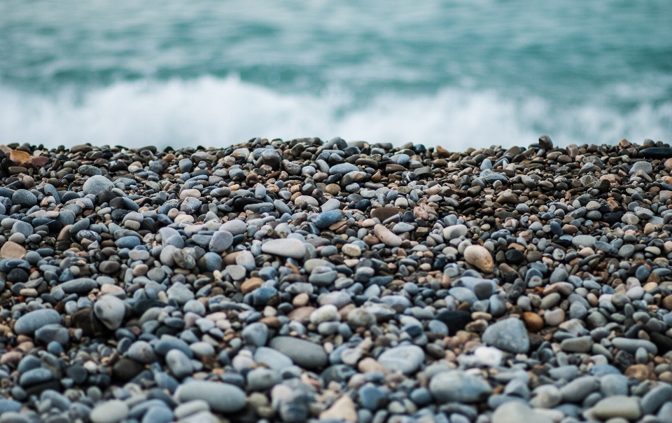 Sea pebble shore rock