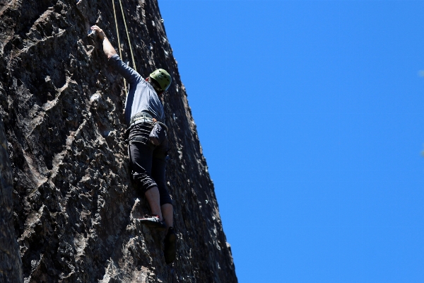 Rock adventure cliff blue Photo