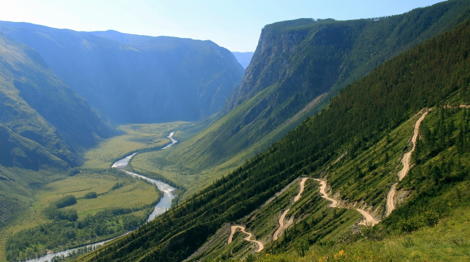 Landscape mountain hill river