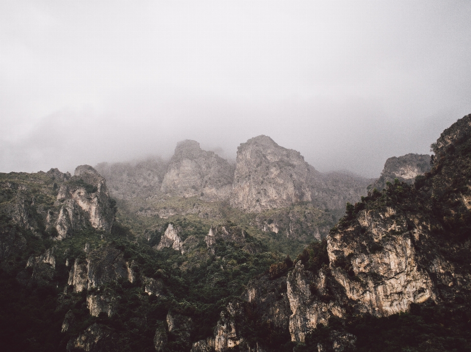 Paisagem rock montanha névoa