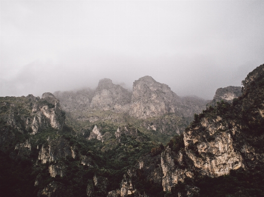 Landscape rock mountain fog Photo