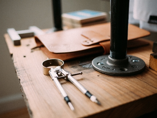 Writing table wood guitar Photo