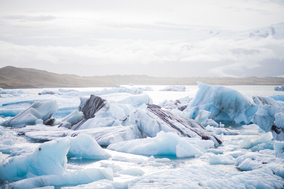 Cold winter ice glacier