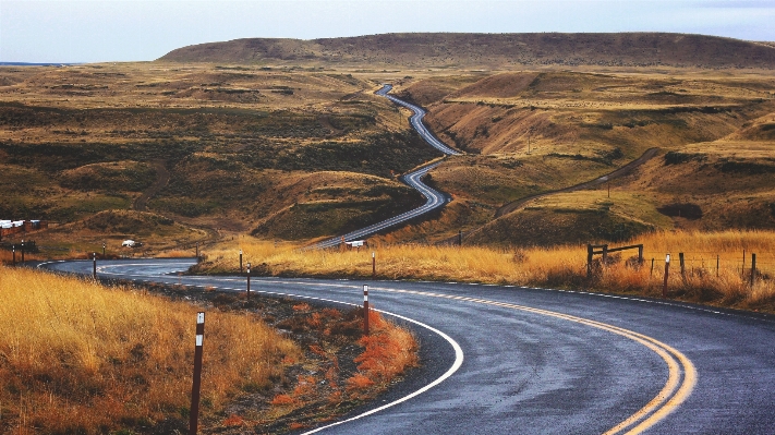 Landscape mountain road field Photo