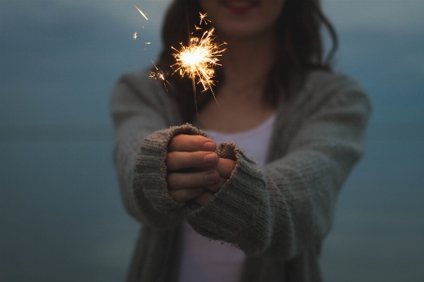 Hand light girl woman Photo