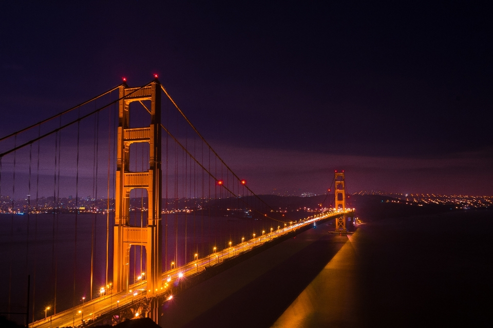 Light bridge night dawn