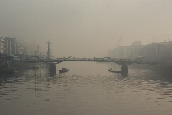 Photo Mer eau brouillard lever du soleil