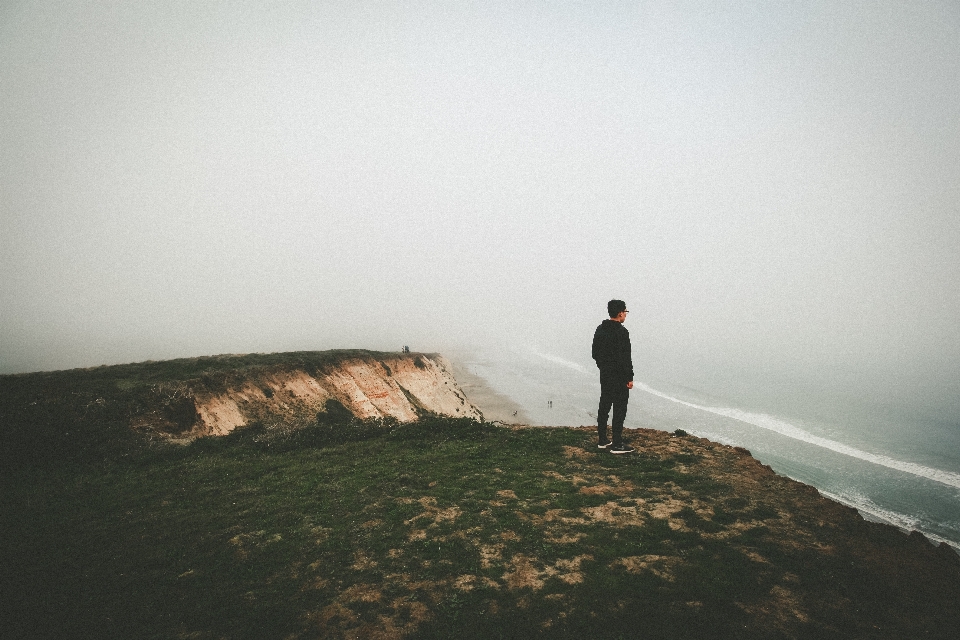 Man beach sea coast