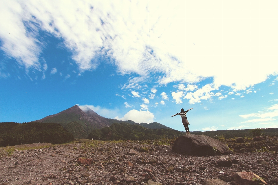 Landscape rock wilderness person