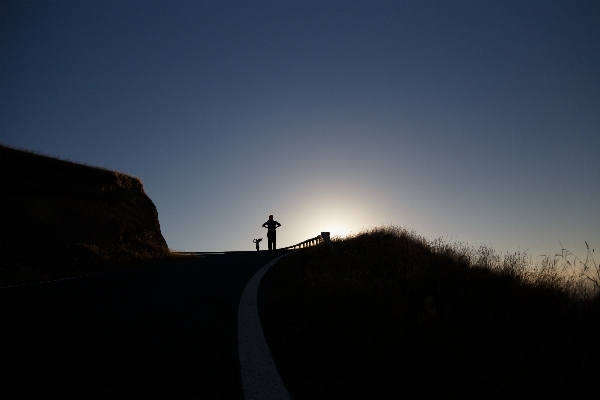 Landscape horizon silhouette person Photo