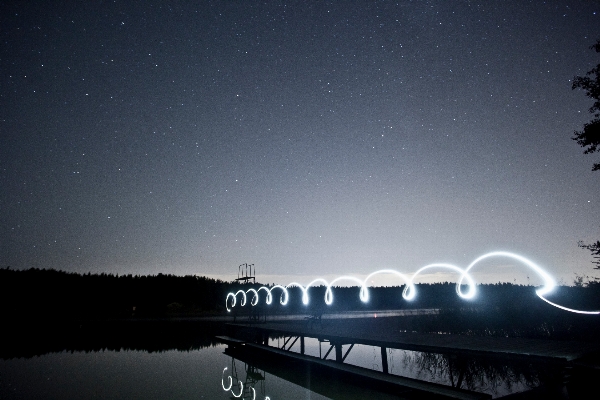 Foto Lampu langit malam bintang