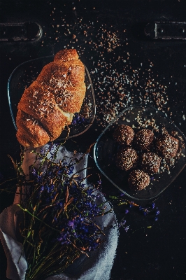 Flower food croissant bread Photo