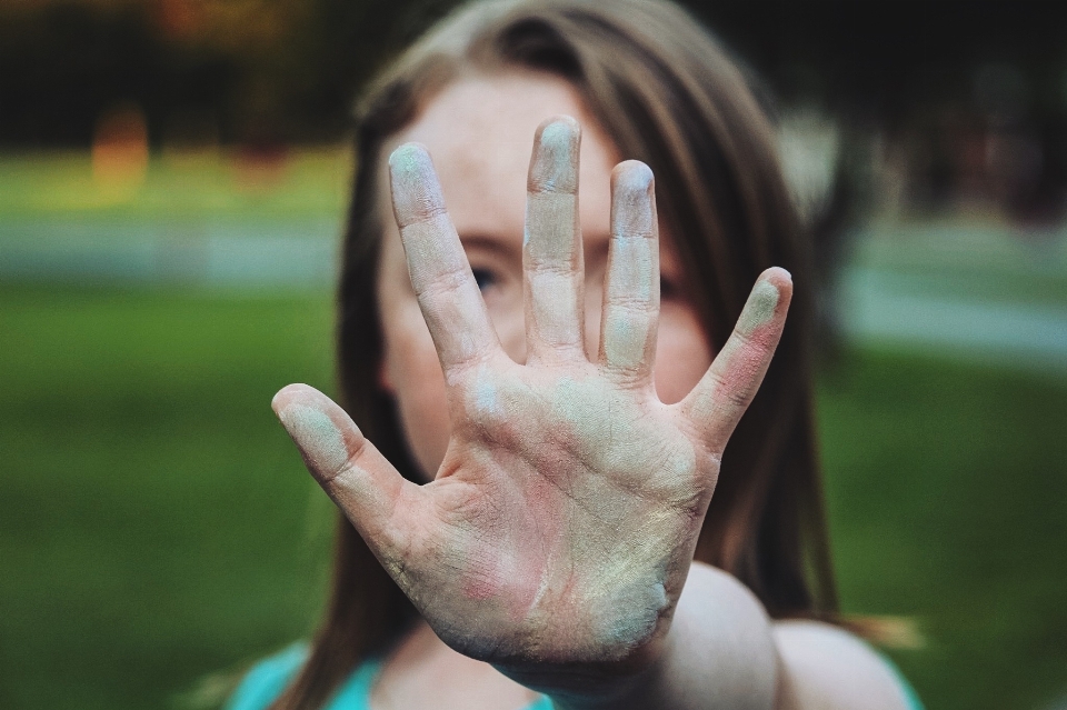 Hand grass girl photography