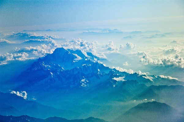 Foto Alam cakrawala gunung salju