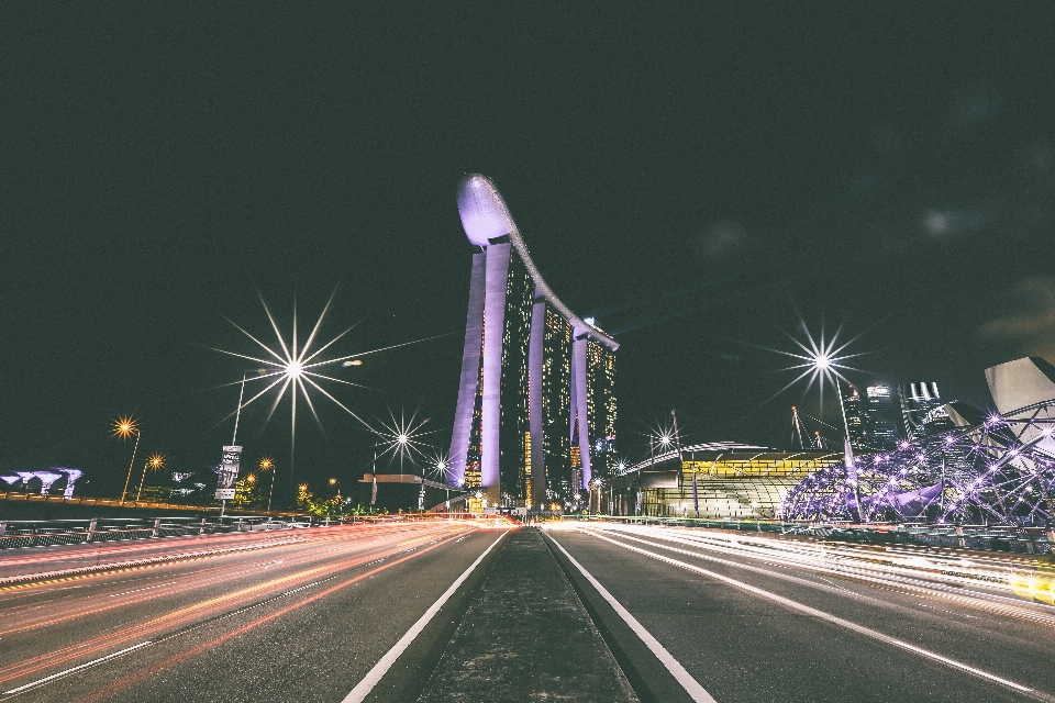 Architecture road bridge night