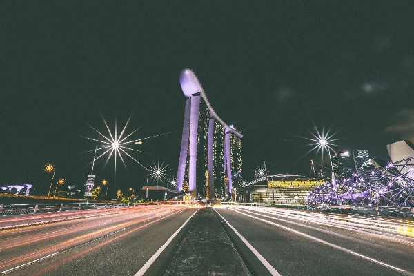 Architecture road bridge night Photo