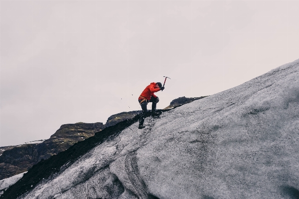 Man mountain snow winter Photo