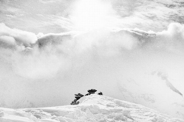 Photo Montagne neige hiver nuage