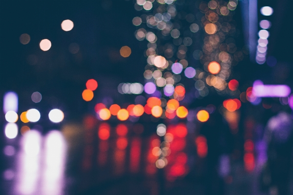 Light bokeh street night Photo