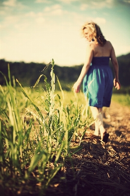 Nature grass plant woman Photo