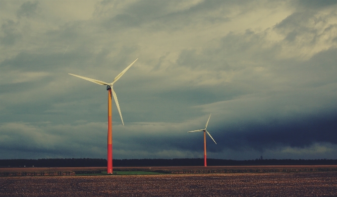 Cloud field windmill wind Photo