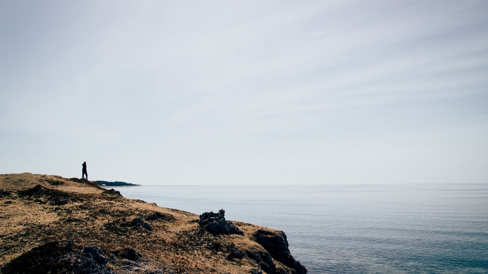 Man beach sea coast