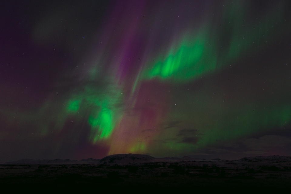 Night atmosphere northern light aurora