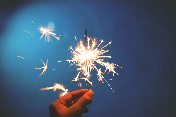 Hand light flower sparkler Photo