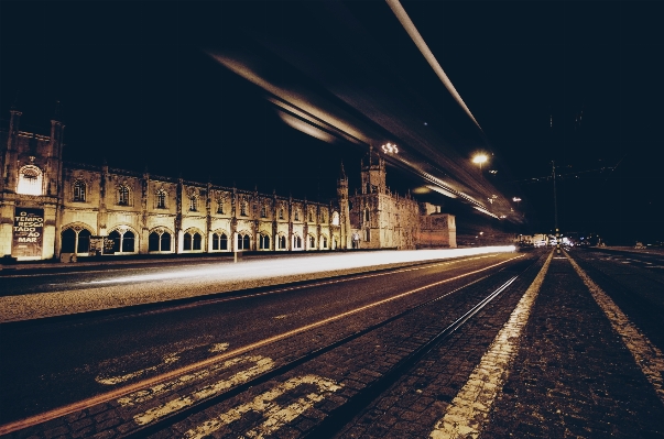 Light track road bridge Photo