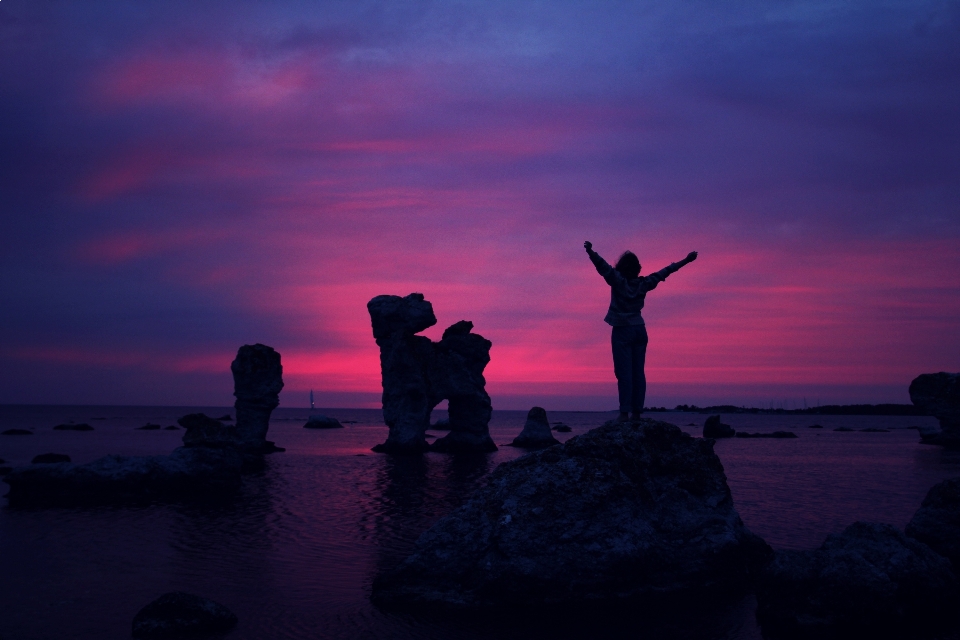 Plaża morze wybrzeże rock