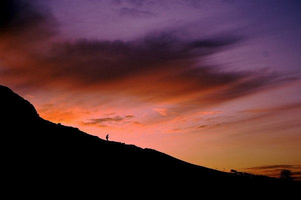 Horizon person mountain cloud Photo