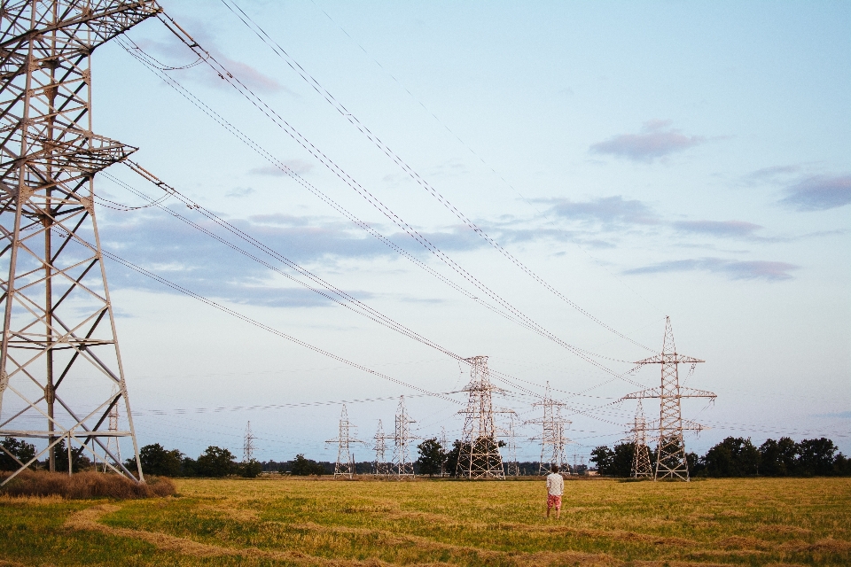 Mann feld wind kabel