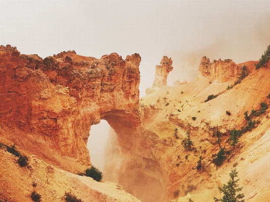 Landscape rock mountain fog Photo