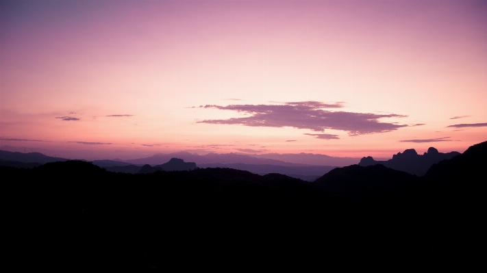 地平線 シルエット 山 クラウド 写真