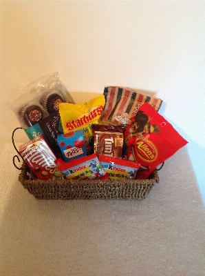 Gift food basket dessert Photo