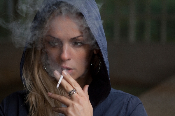 Person girl woman smoking Photo