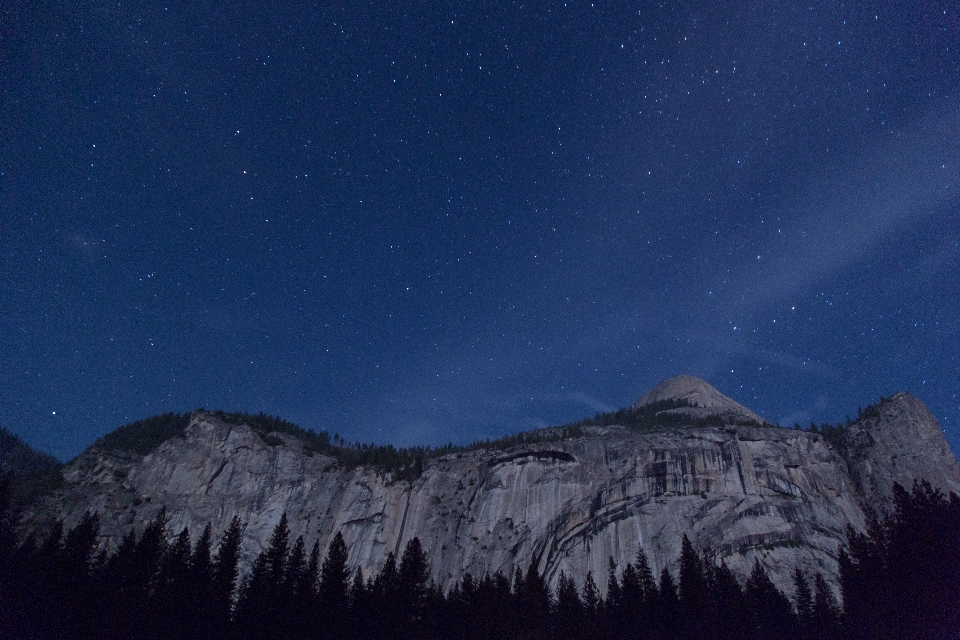 Arbre montagne ciel nuit